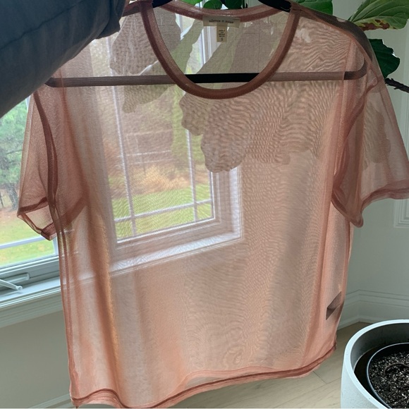 Sheer Metallic Blush T-shirt *watch vid - Picture 4 of 5